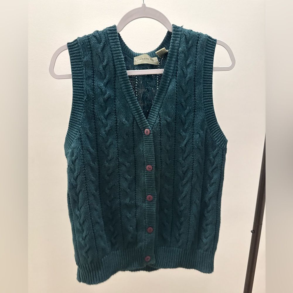 Northern Isles Green Cable Knit Vest